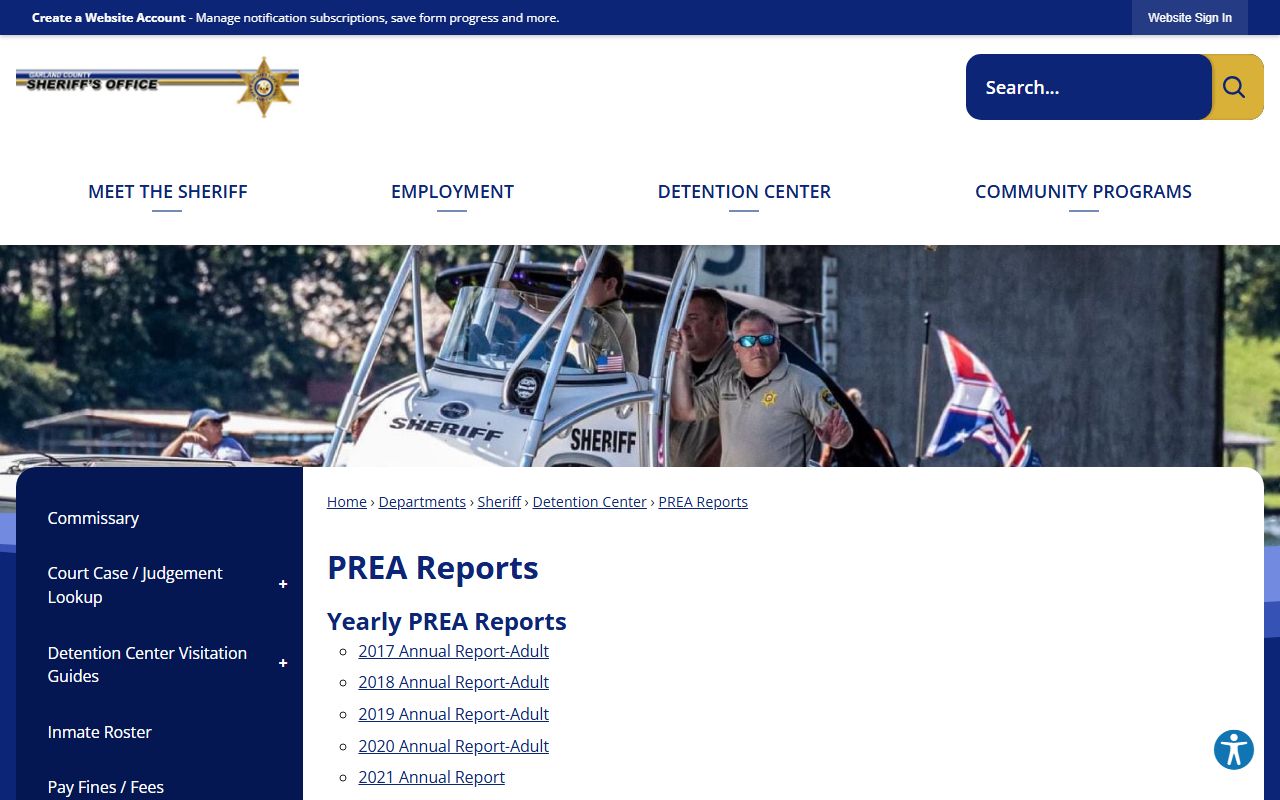 Garland County Detention Center inmate PREA reports and compliance records